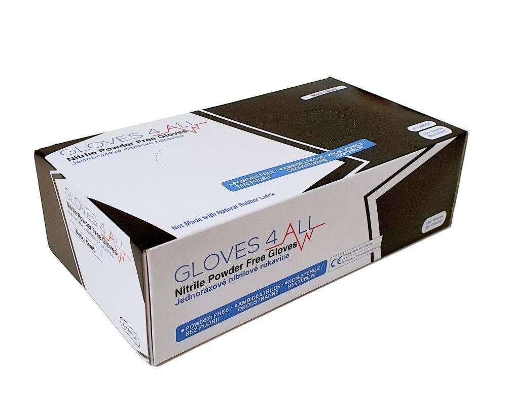 GLOVES4ALL Lékařské nitrilové rukavice bílé L - 100ks